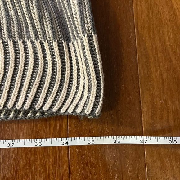 Easel | Boutique Oversized Striped Ribbed Sweater Gray Large - Picture 12 of 14